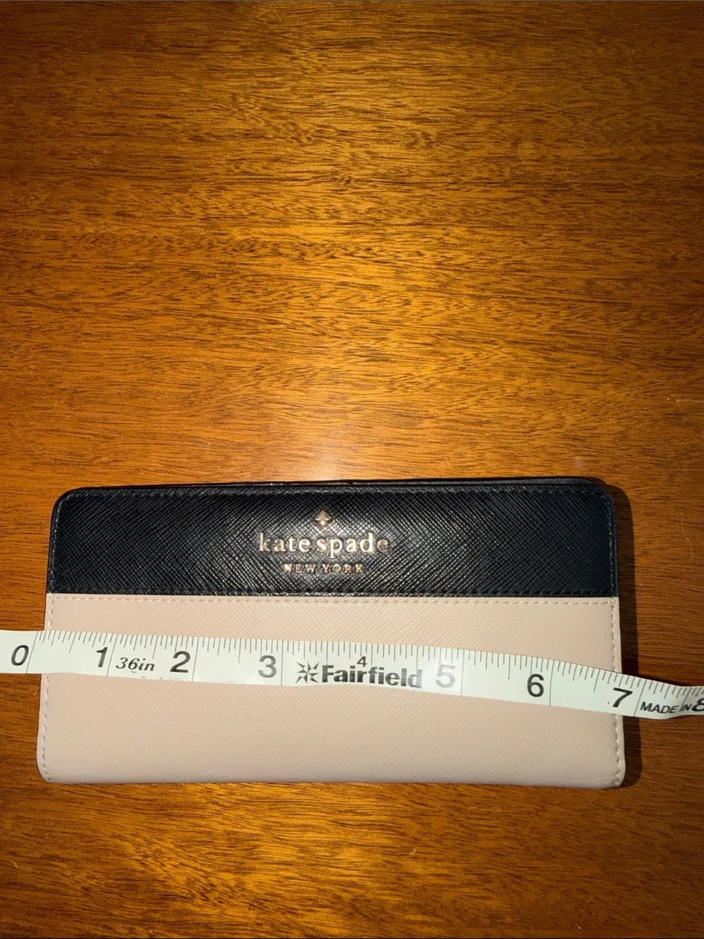 kate spade Black and Cream Colorblock Continental Wallet